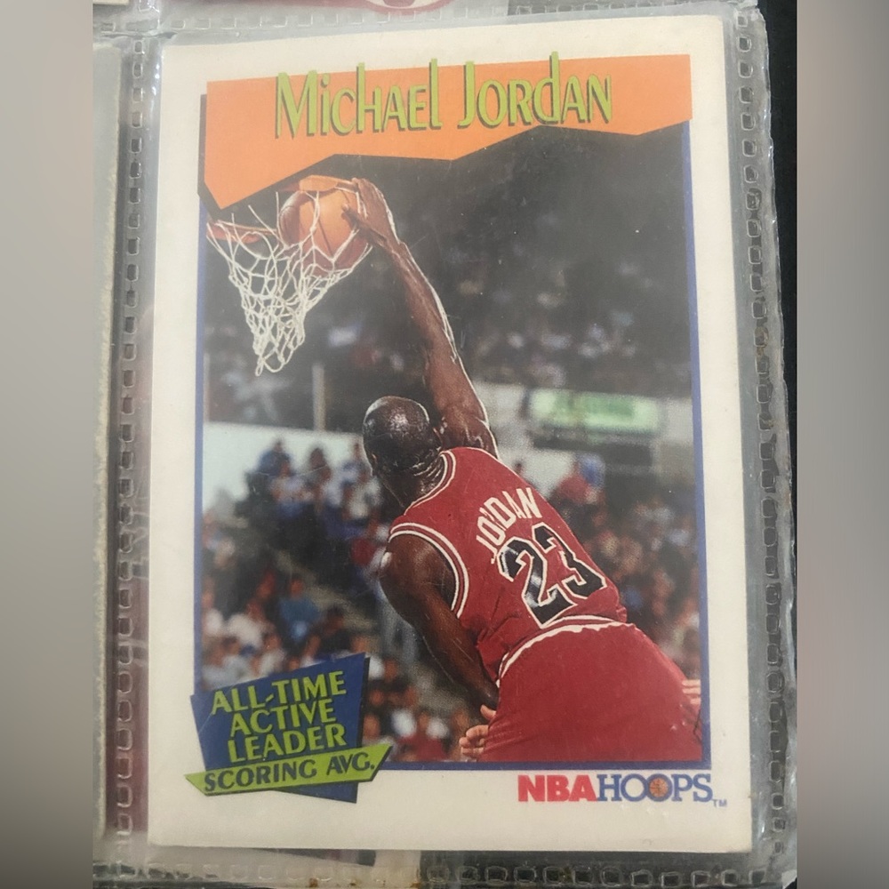 💥💥MICHAEL JORDAN ALL-TIME ACTIVE LEADER SCORING AVERAGE 1991 CARD💥💥